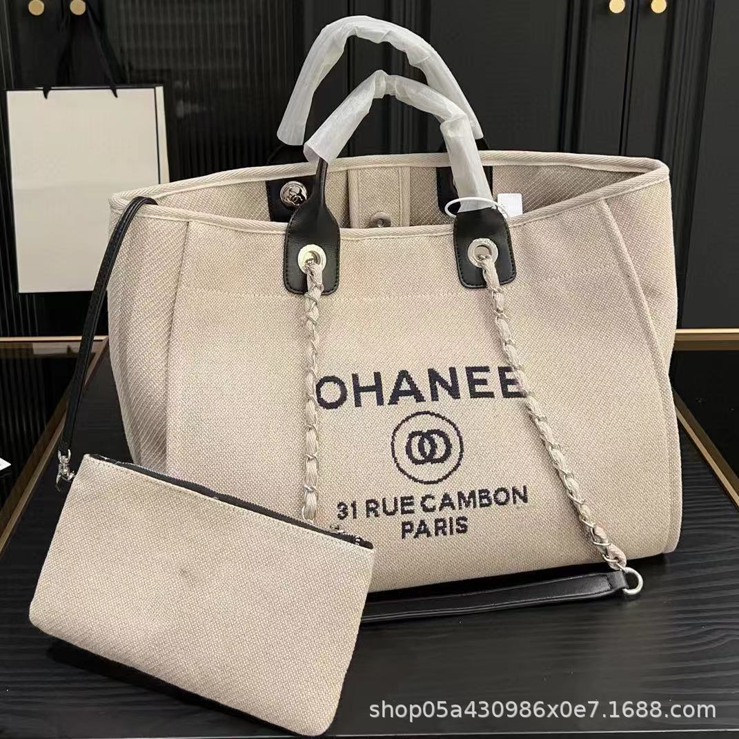 Lienzo de color panda bolsa de playa de gran capacidad bolsa de compras de alta versión bolsa de mujer retro