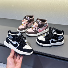 儿童高帮板鞋aj童鞋2025秋冬新款男童运动鞋防滑女童休闲鞋中大童