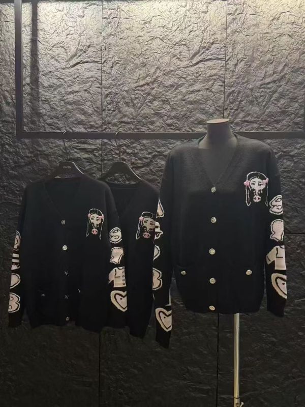 高品质~小众设计女装上衣梵文针织开衫毛衣女秋宽松显瘦上衣外套|undefined