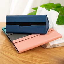 折叠眼镜盒高颜值高级感简约便捷轻奢折叠近视镜墨镜手工三角镜盒