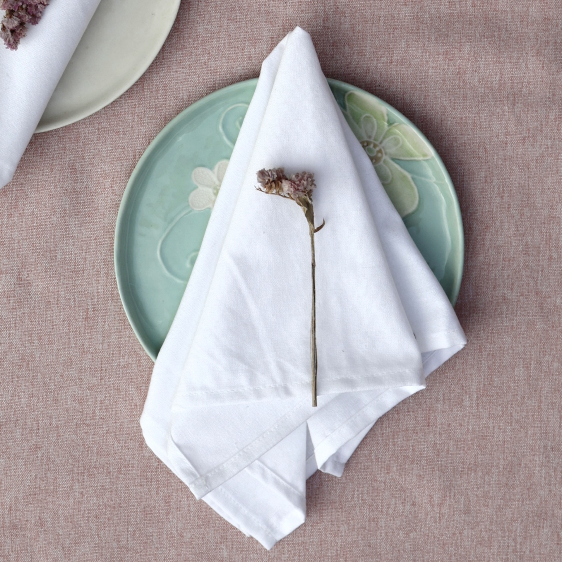 Servillas de lino algodón de Navidad comida occidental hotel de boda mesa de flores plegables tazas toallas de té sólidas almohadilla