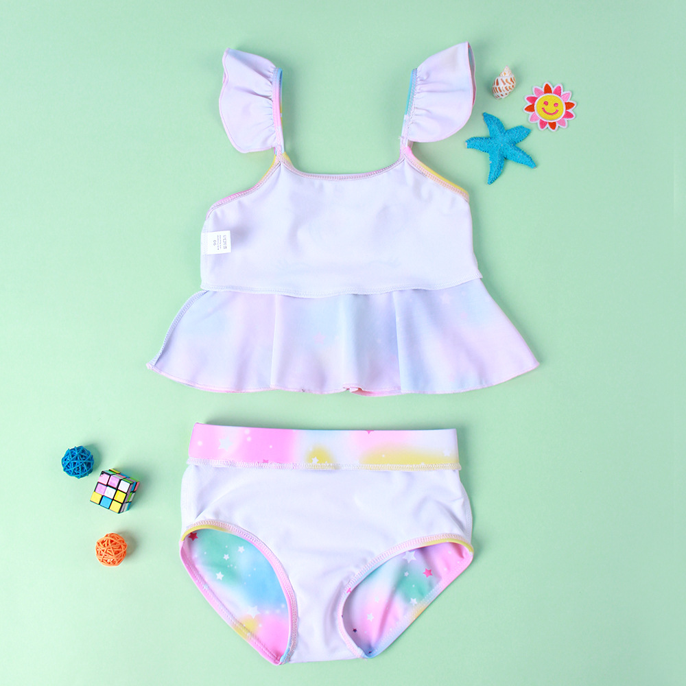 Cute Gradient Color Unicorn Split Swimsuit Kids Swimwear display picture 5