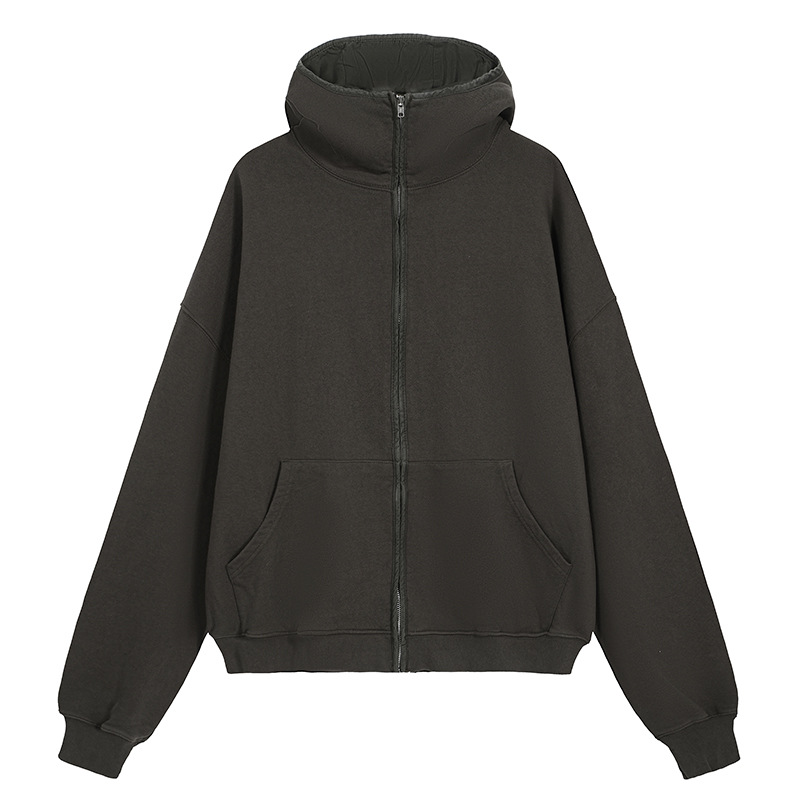 Otoño e Invierno nuevo archivo lejano ninja cubierta versátil color sólido de los hombres suéter con capucha cremallera abrigo