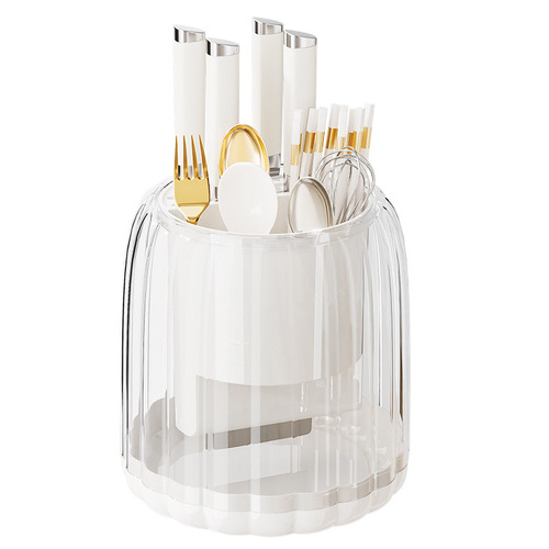 Blue Kitchen Light Luxury Rotating Knife Stand Household Countertop Multifunctional Chopstick Stand Drainage Storage Box Knife Rack
