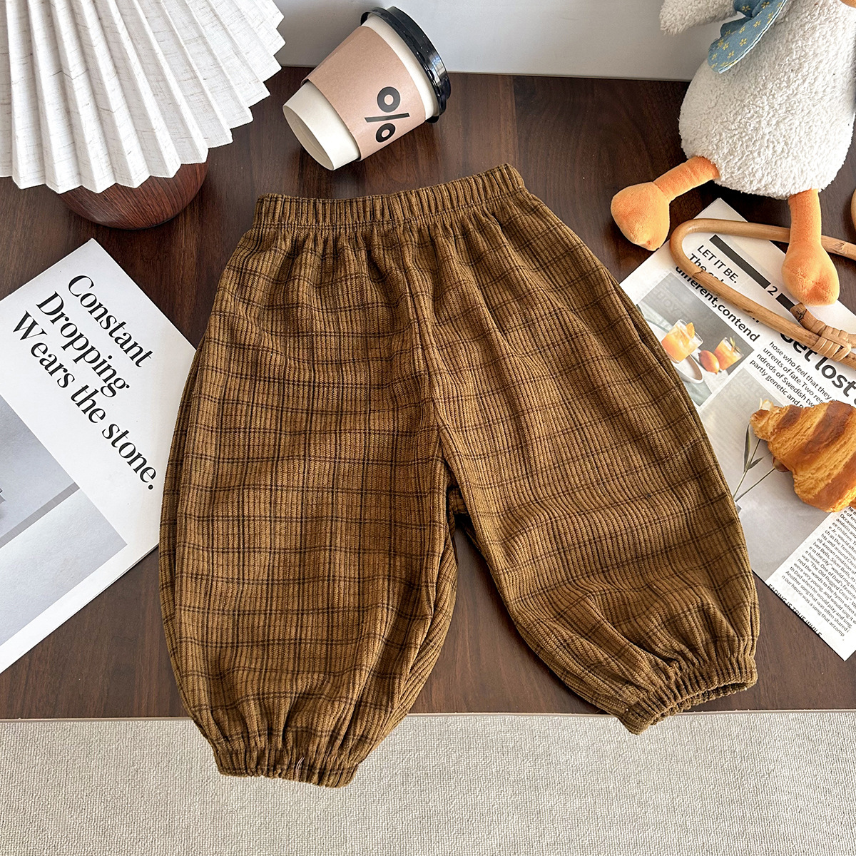 Nuevos pantalones deportivos para niños, pantalones casuales de terciopelo, pantalones de caño, pantalones sueltos para niños y niñas, pantalones de estilo coreano, pantalones de estilo harun