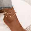 Cute acrylic pendant, ankle bracelet, set with tassels, European style, simple and elegant design