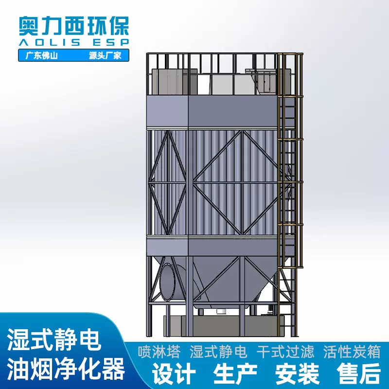 定制湿式静电塑料造粒油烟净化不锈钢工业净化器工业废气处理设备