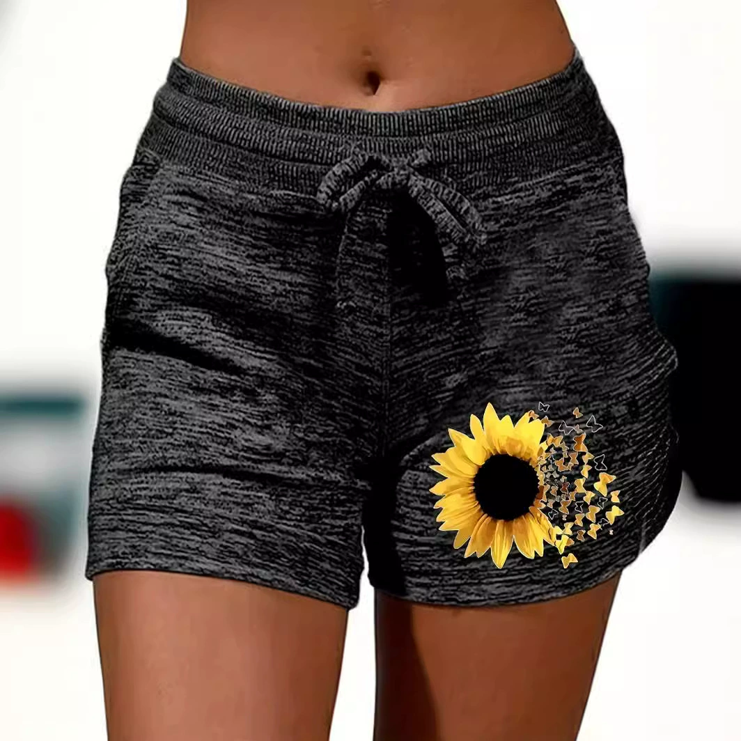 Шорты с принтом женские европейские и американские трансграничные свободные пляжные шорты женские