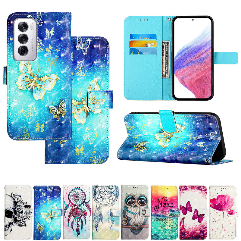 Suitable for Samsung M55 Mobile Phone Leather Case S26Ultra Animal Cartoon Painted 3D Stereo Card Wallet