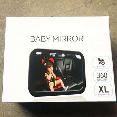 Baby Rear View Auxiliary Mirror: Large field of view rear view auxiliary mirror