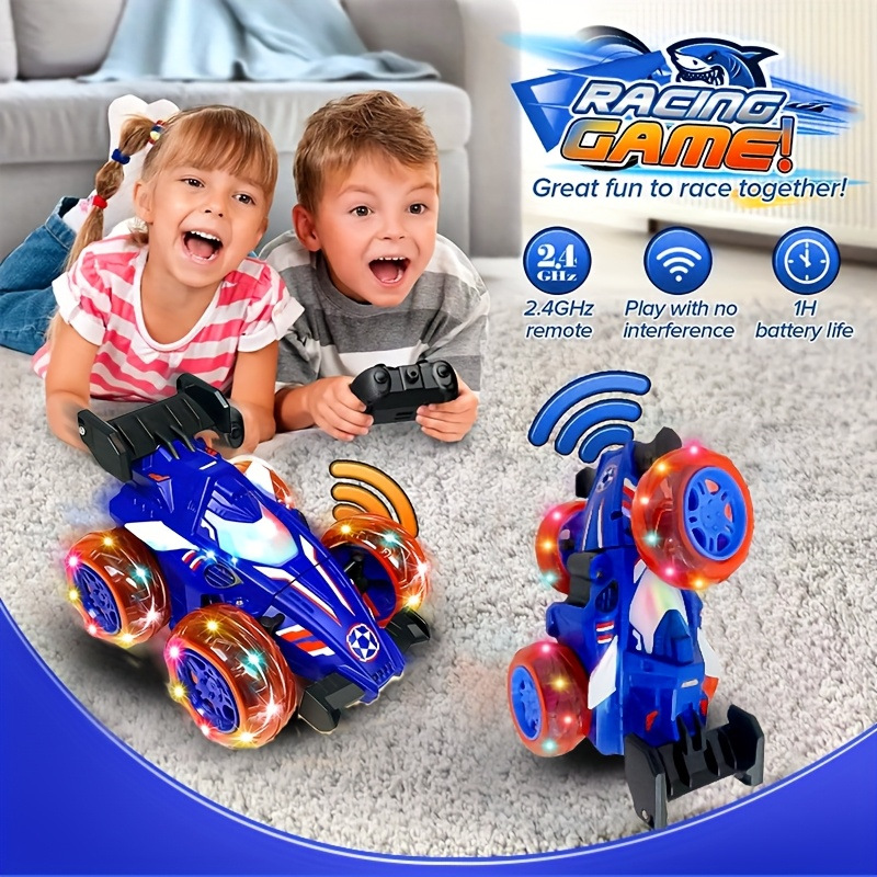 Amazon para niños 2.4G iluminación de control remoto 360 grados tecnología todoterreno para niños iluminación de control remoto carro de juguetes