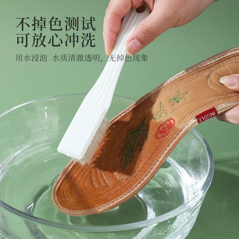 Insola de algodón bordado de moxa de invierno engrosado transpiración masculina sudor antiolor antifrío para mujeres suela de algodón cálido suave