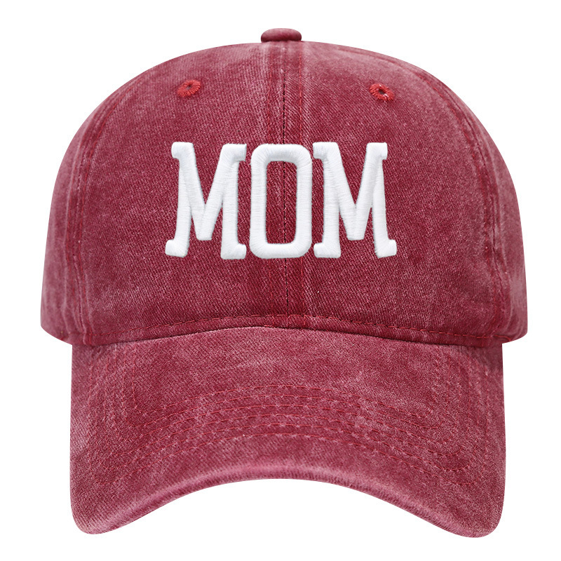 Cross-border Amazon Explosions DAD MOM Embroidered Mother's Day Baseball Cap Washed Duck Tongue Hat Dad Hat Wholesale