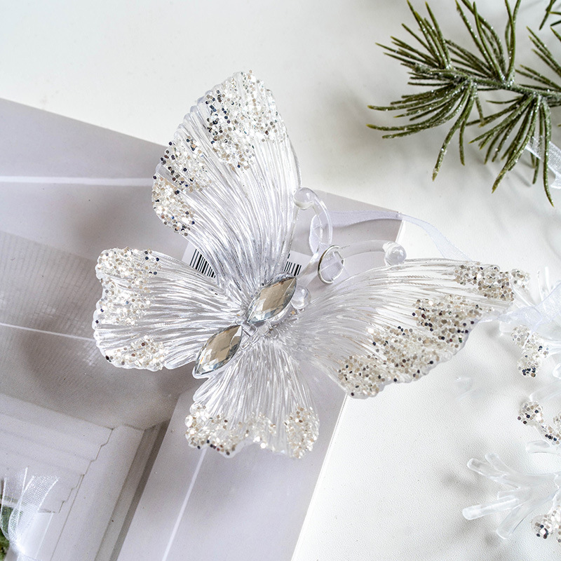 国境を越えた新しいクリスマスツリー装飾透明アクリル雪ヘラジカ天使ストラップクリスマス装飾品|undefined
