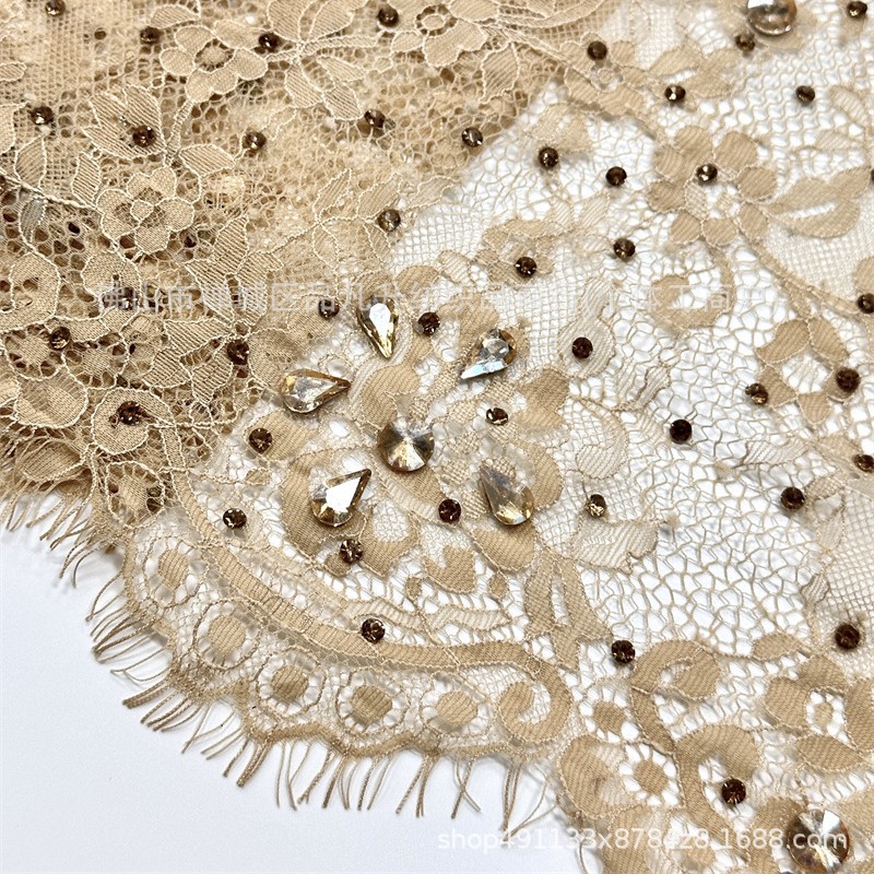 Moda clásica europea y americana vestido de boda vestido de moda cena tela de encaje de lujo alta fijación tela de perforación caliente image 6