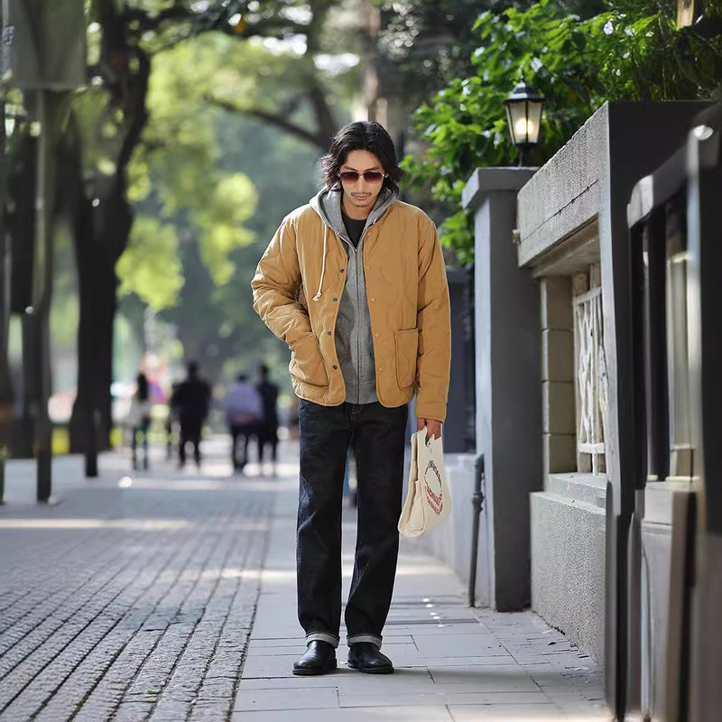 Okonkwo New Quilted M65 Liner Jacket Ami Khaki Retro Cotton Quilted Hunting Jacket