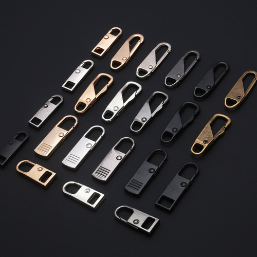 Removable spring zipper head clothing metal pull tab bag luggage zipper zipper tab accessories accessories wholesale