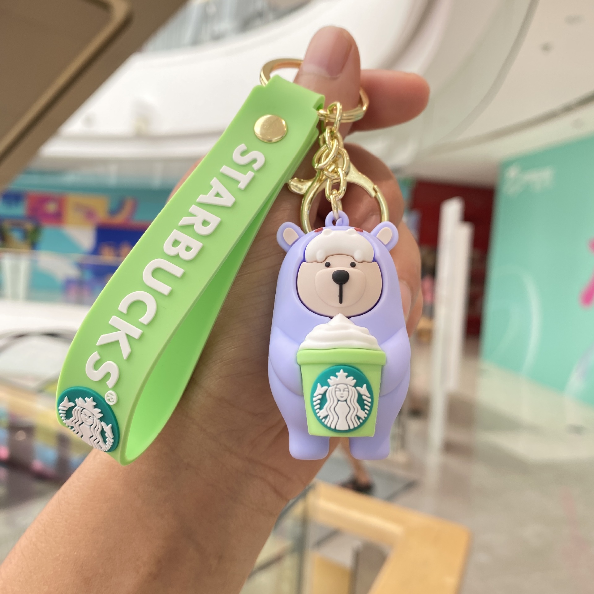 Creativo Starbucks selva serie llavero de dibujos animados oso muñeca coche llavero bolsa colgante pequeño regalo