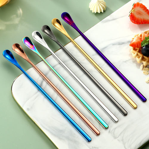 304 stainless steel long handle stirring spoon, milk tea, coffee and honey spoon, Japanese mixing stick, bar spoon, long ice spoon, spoon