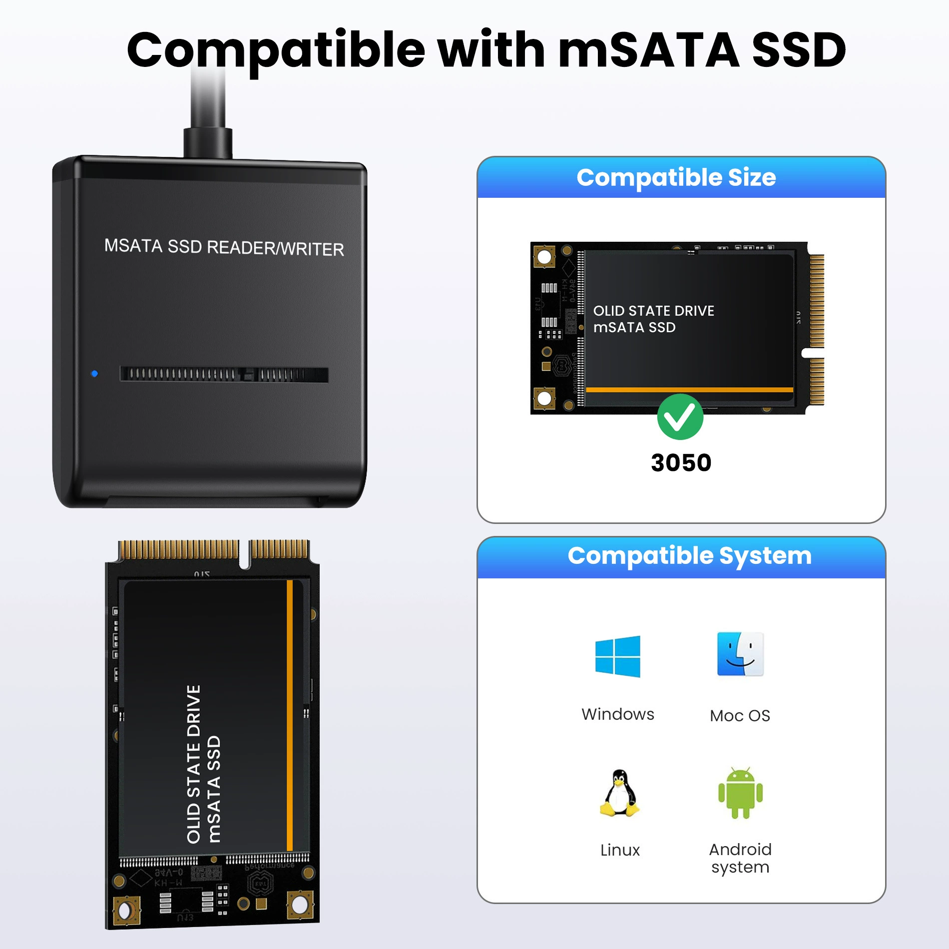 MSATA простой кабель питания для USB3.0 Type-C универсальный