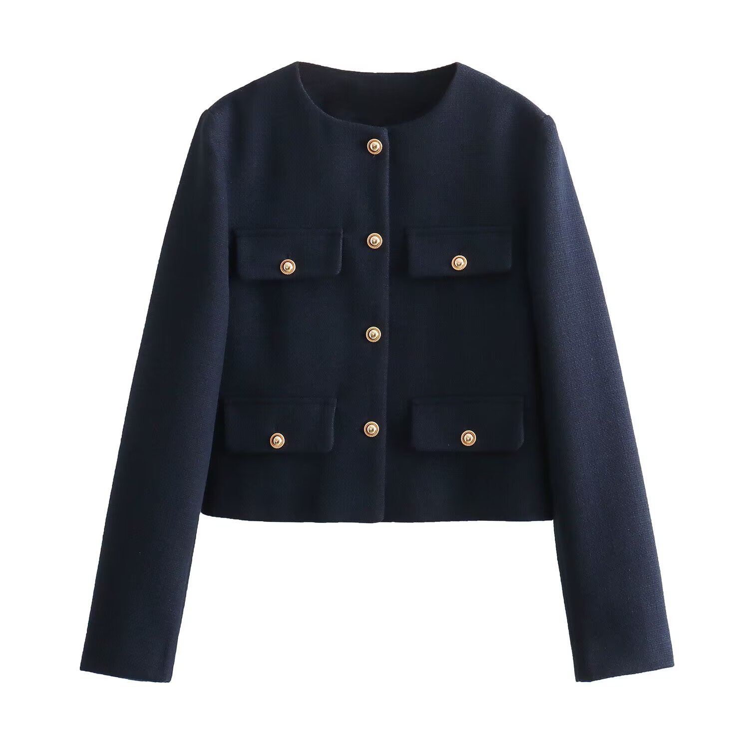 Qadın qısa jaket, fransız üslubu, yan qapaqlı