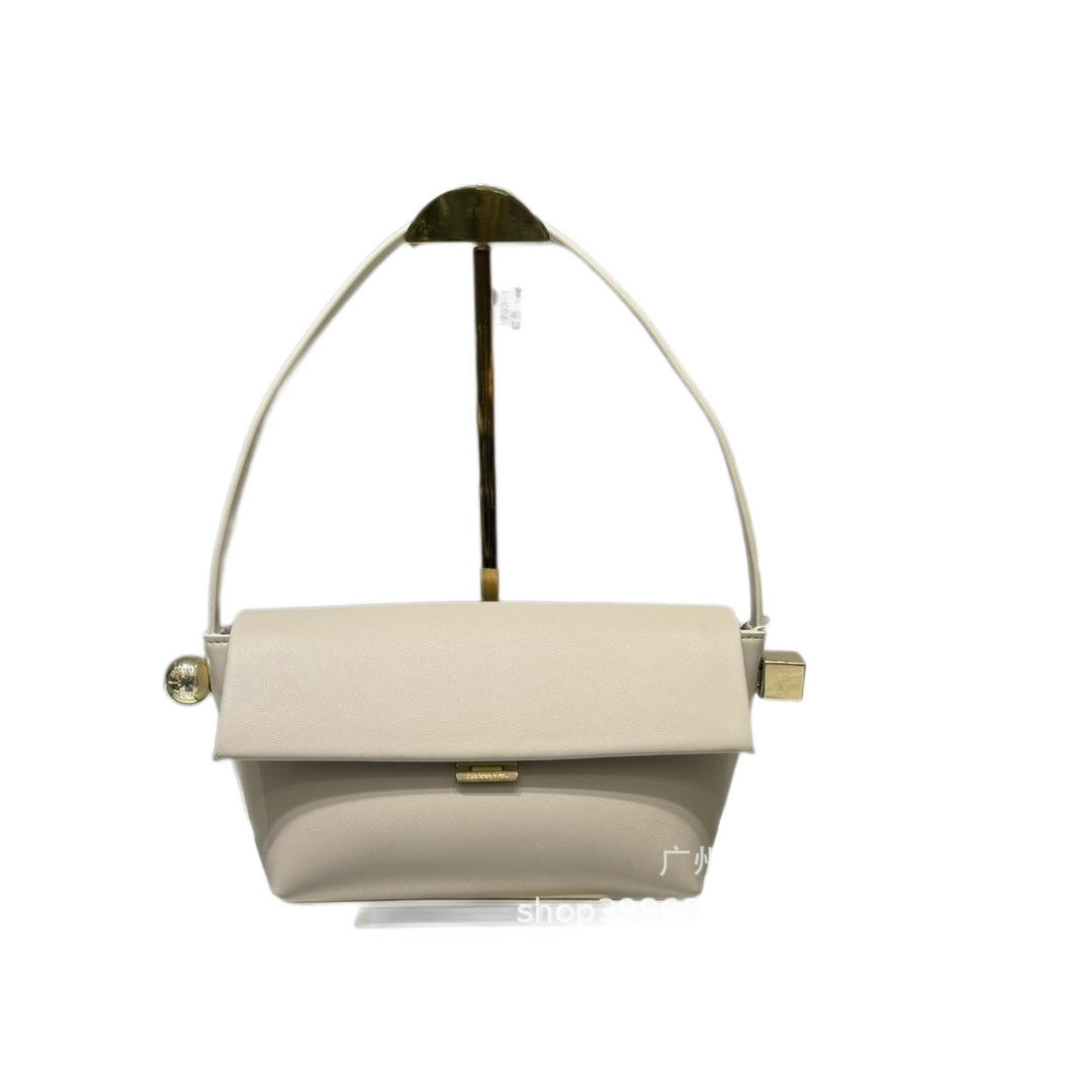 2025 New Genuine Leather Small Square Bag For Women Fashion Versatile Shoulder Handbag Minimalist Metal Ball Underarm Bag - Thumbnail 5