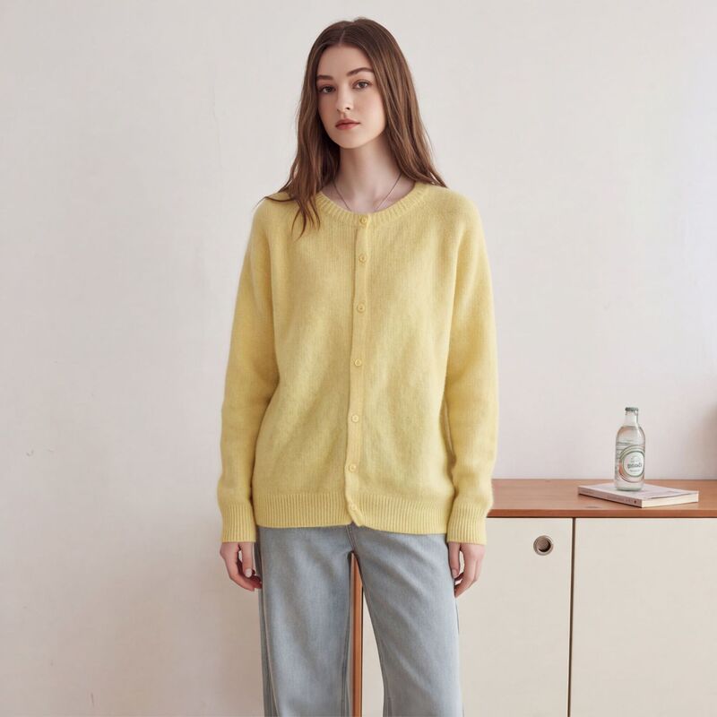 Factory direct supply of 90% wool cashmere silk knitwear for women, autumn and winter warm cardigans, Temu cross-border wholesale customization Factory direct supply of 90% wool cashmere silk knitwear for women, autumn and winter warm cardigans, Temu cross-border wholesale customization
