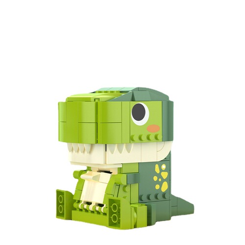 JAKI Little Dinosaur Building Blocks Jenga Desktop Ornaments Storage Pen Holder Photo Frame Children's Toy Assembly Gift