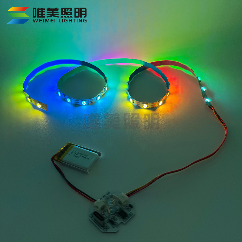 5V RGB LED Işık Şeridi Sınır Ötesi Parlak Badminton Raket Işık Şeridi USB Şarjlı Dokunmatik Anahtar PCBA Çözümü