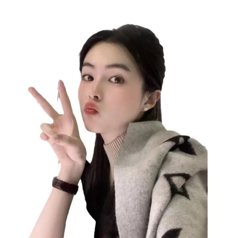 李小璐同款围巾女潮流百搭经典黑灰围巾仿羊绒渐变围脖女秋冬保暖|undefined