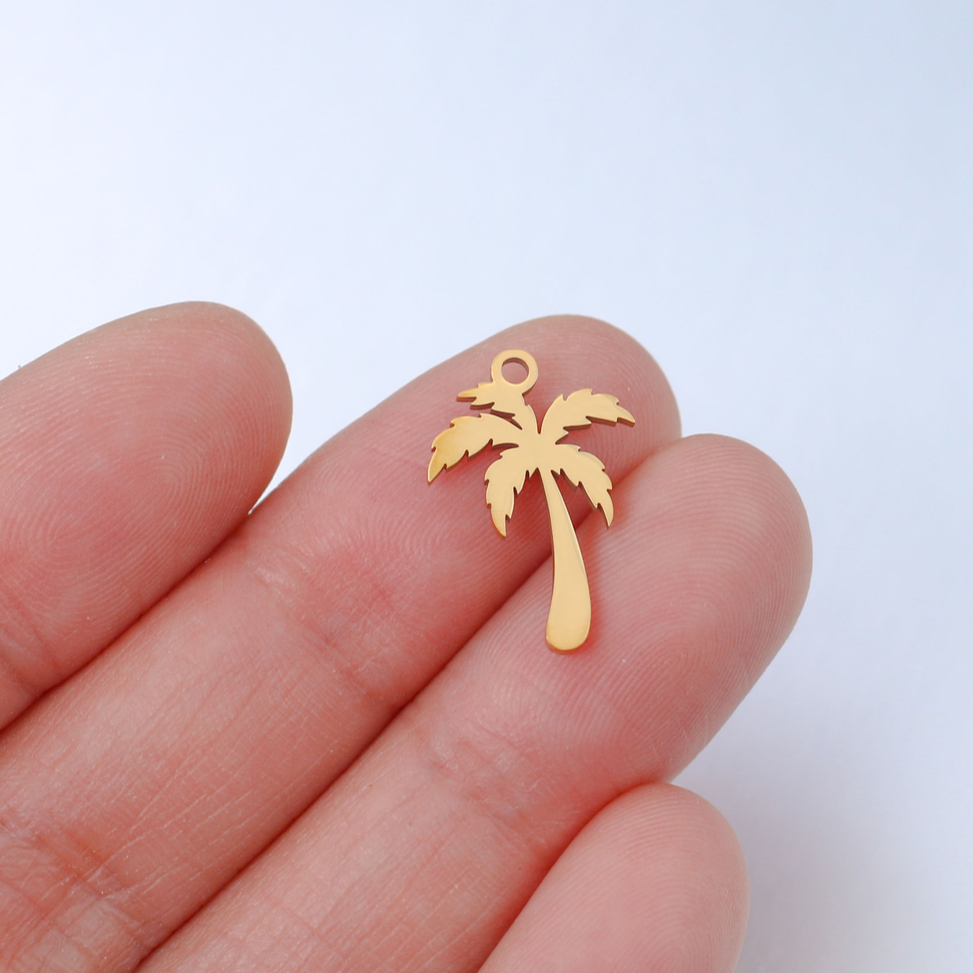 4g Weight Pendant Jewelry Making Type DIY Jewelry Accessories Classification 5 PCS/Package Quantity 304 Stainless Steel Material Coconut Tree Pattern Plating Design Vacation Style 5 PCS/Package 304 Stainless Steel Coconut Tree Pendant 4