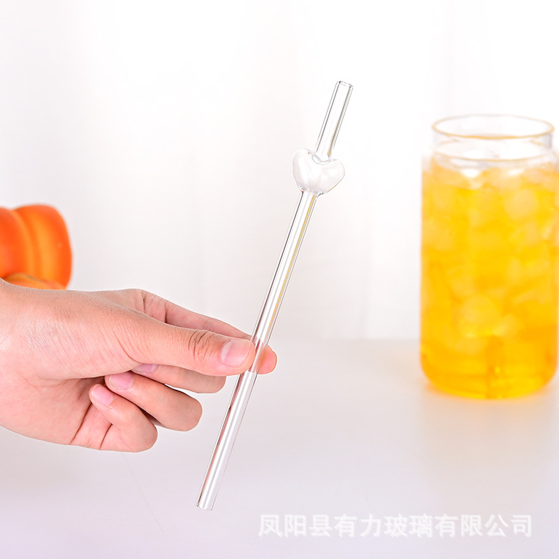 amor pipas de vidrio transparente color tubo recto alto borosilicano resistente al calor jugo de té tubo de vidrio pipas de vidrio de color
