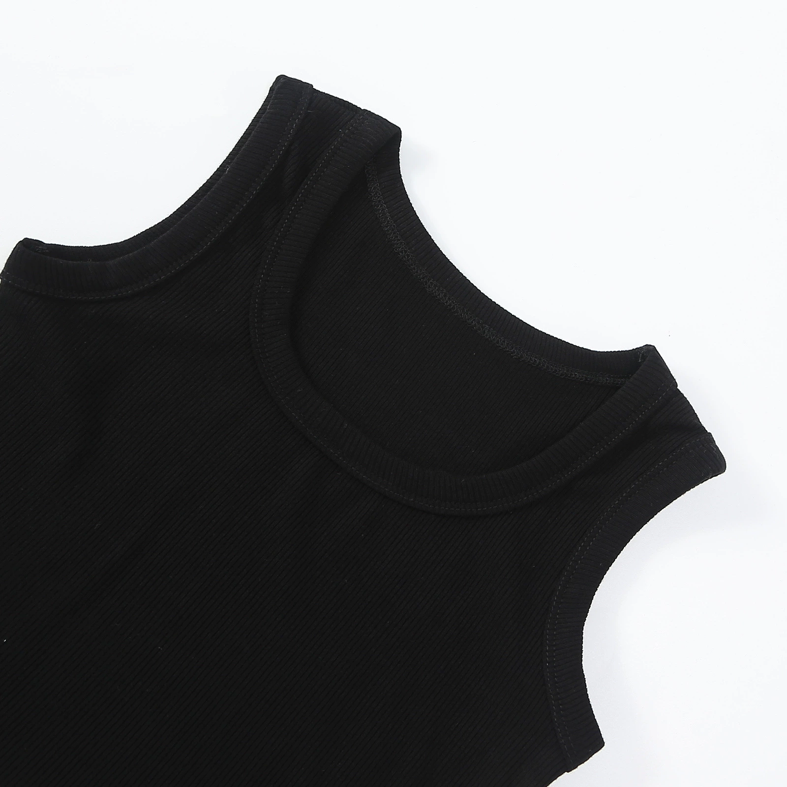 Summer base T-shirt, straps sleevless, Korean style, high waist