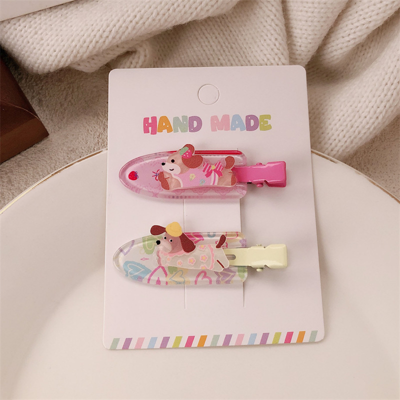 Un par de impresión de arco para niñas pinzas de cabello sin marcas de dibujos animados para mujeres adorables pinzas de cabello para el cabello de bordas rotas image 30