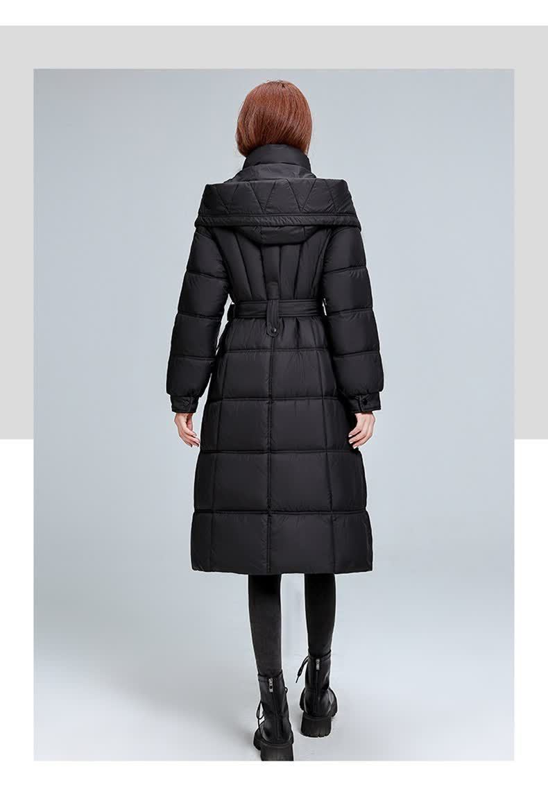 Dames gewatteerde winterjas met capuchon lange puffer jas_voghion.com