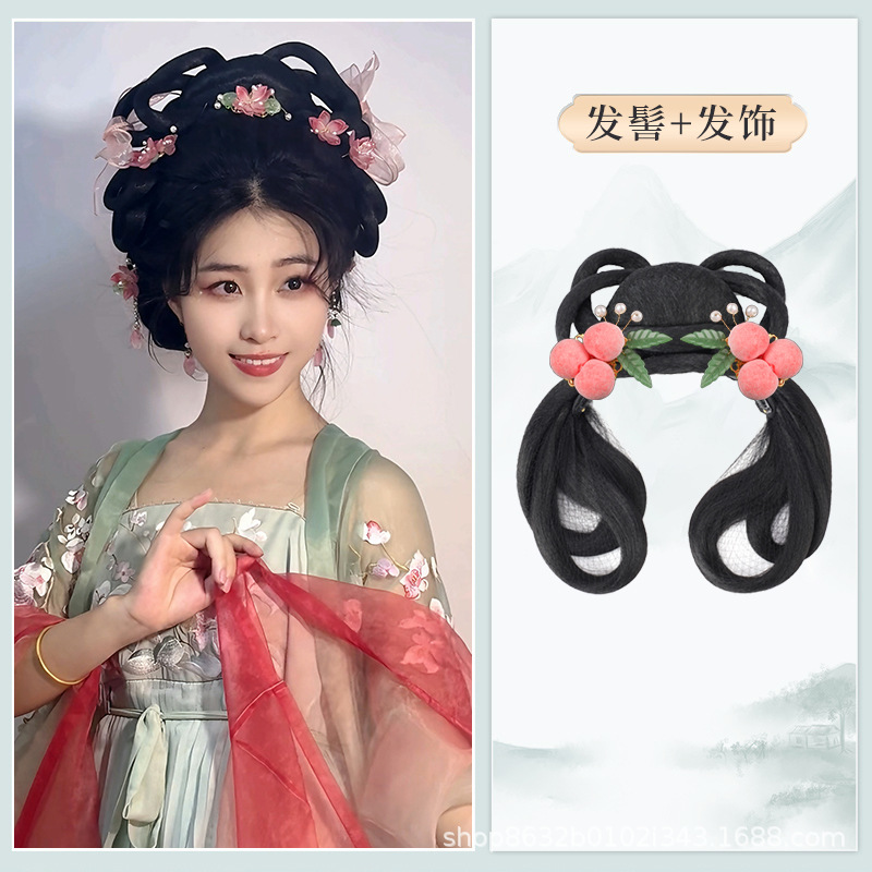 청유빵 + 복숭아 헤어 액세서리 한 쌍