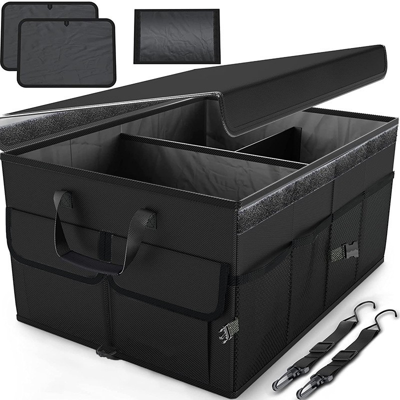 [블랙 50.8*36.8*32cm (60L)] 바닥판 + 커버 + 탈착식 칸막이 + 고정로프 x2 포함