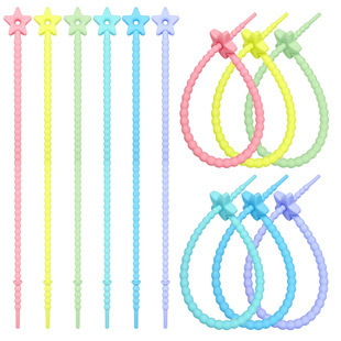22cm macaron star silicone tie hanging keychain DIY clothing bag mobile phone accessories lanyard accessories accessories