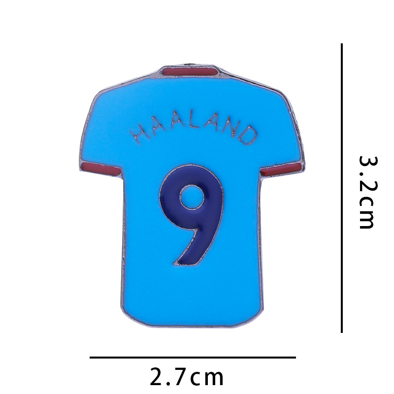 Ventas transfronterizas calientes de estrellas de fútbol insignia metálica Copa del Mundo Manchester United serie broche broche de dibujos animados ropa de estrellas