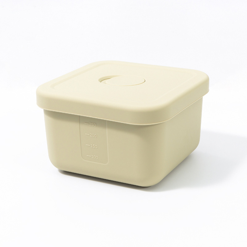スクエアシリコンランチボックス 300ML 電子レンジ加熱オフィスワーカーミニランチボックスキッチンスクエアクリッパー|undefined