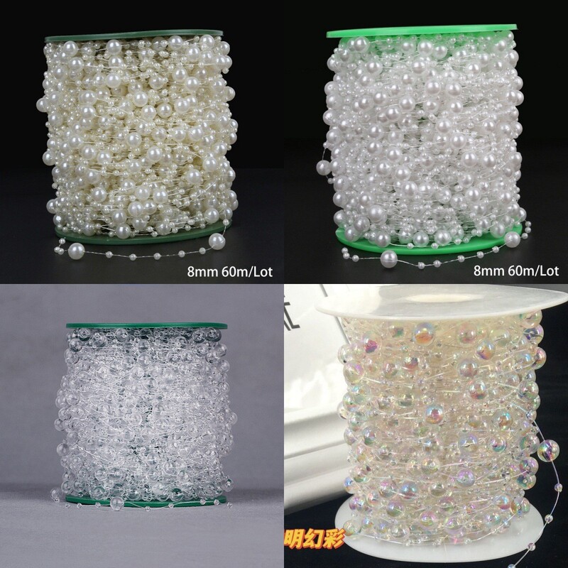 60 meters whole roll 8 3 gypsophila continuous string bead fishing line imitation pearl chain wedding hand stick flower headdress decoration wholesale 60 meters whole roll 8 3 gypsophila continuous string bead fishing line imitation pearl chain wedding hand stick flower headdress decoration wholesale