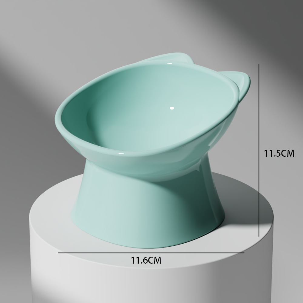 북유럽풍 사각입 쌍귀톨고양이그릇-블루 14cm