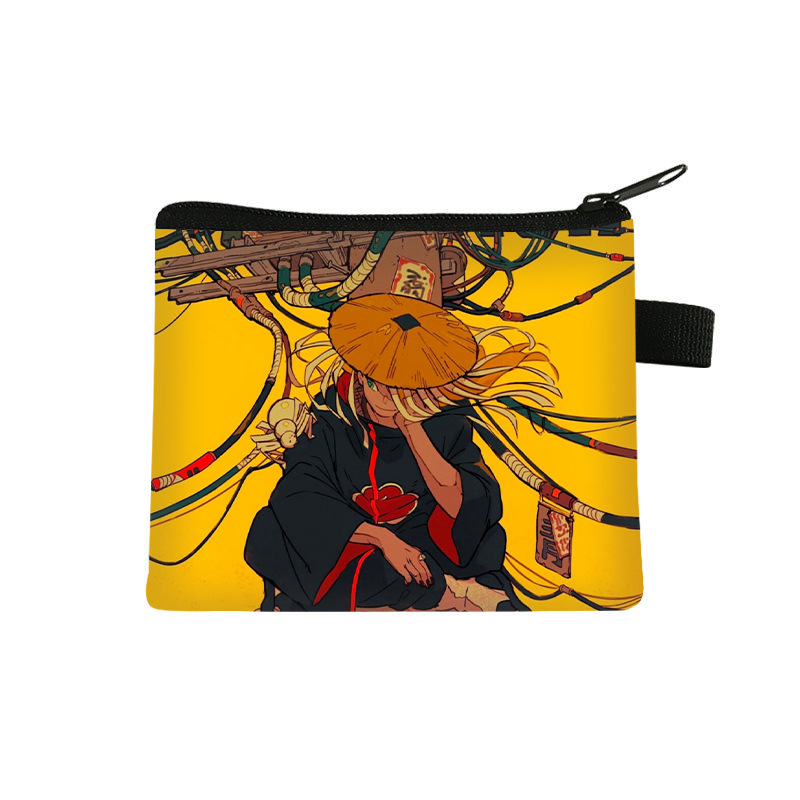 Nuevo Naruto niños monedero estudiante tendencia auricular moda bolsa de almacenamiento tendencia cremallera titular de la tarjeta al por mayor