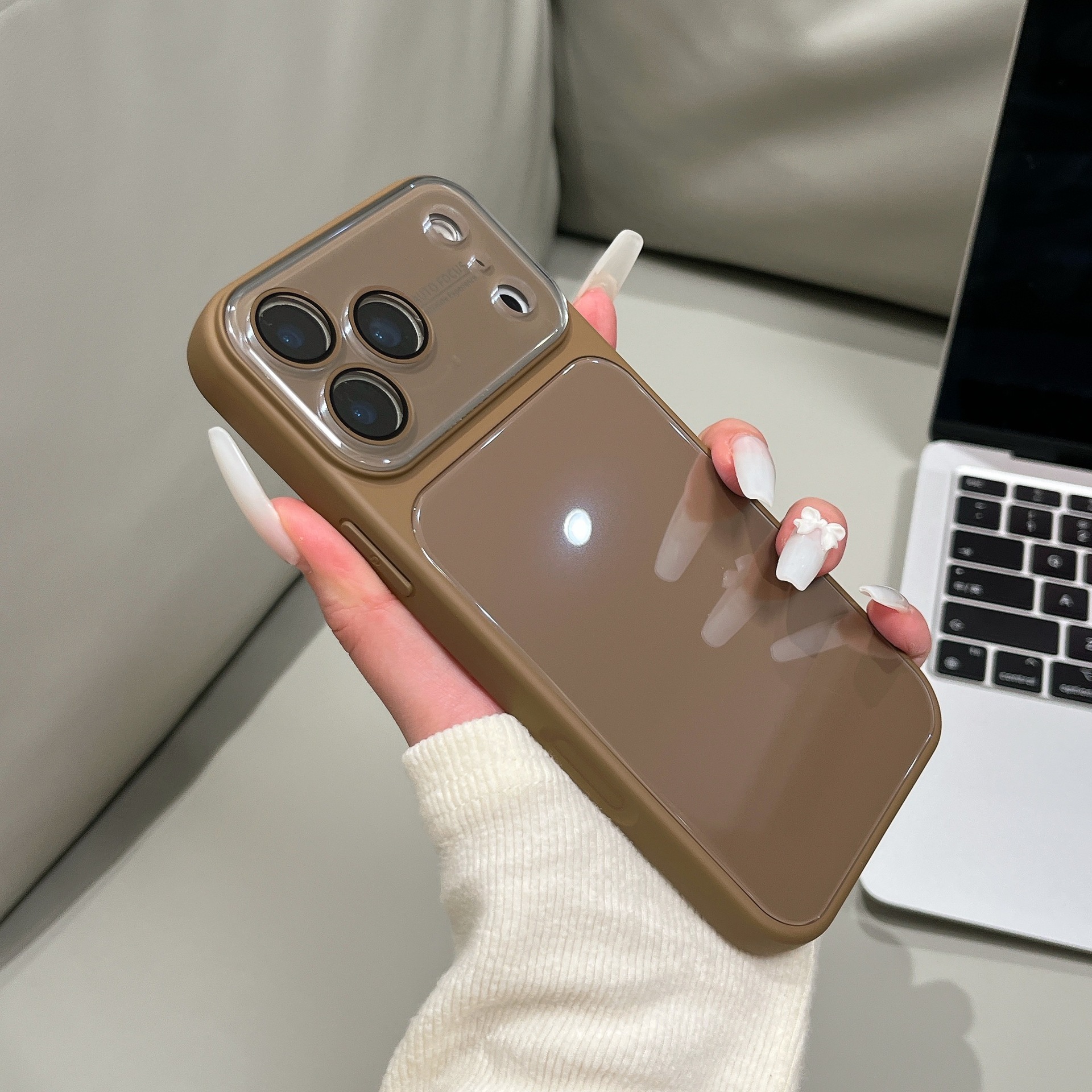 适用iPhone18promax手机壳秒变大视窗糖果色亮面玻璃苹果17保护套