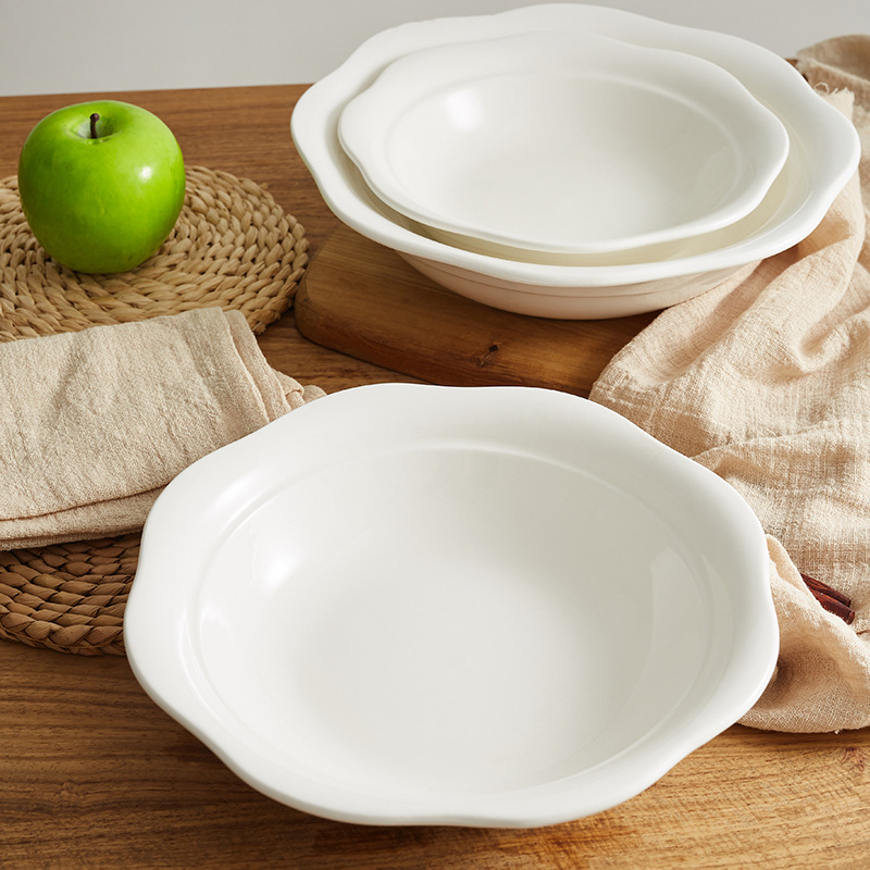 Tazón de sopa “Hekou” de cerámica gruesa, ensaladera, hotel, venta directa de fábrica