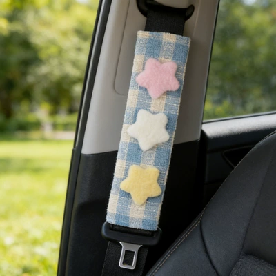 2025 New Car Seat Belt Shoulder Cover Protective Cover Extended Decorative Supplies Cartoon Cute Car Girl (Seat belt shoulder pad) - five-pointed-star-shoulder-pads