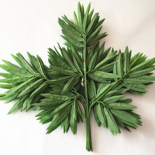 仿真塑料綠色竹葉子 園林過膠假竹子葉 塑料單支植物大小竹葉新款