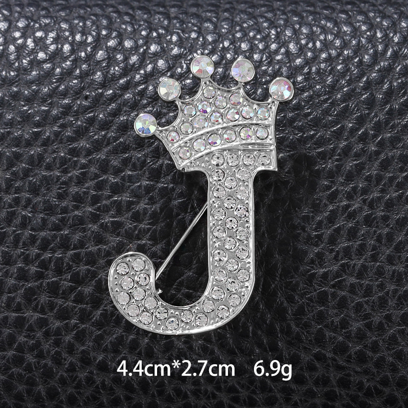 Simple Style Letter Crown Zinc Alloy Inlay Rhinestones Unisex Brooches display picture 10