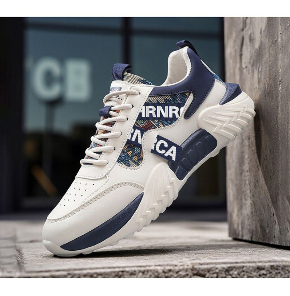 Giày thể thao nam sneaker trắng kiểu mới, giày casual thời trang cho thanh niên, đế dày gót thấp — Màu kaki, Màu xanh dương, màu đỏ chi tiết 20