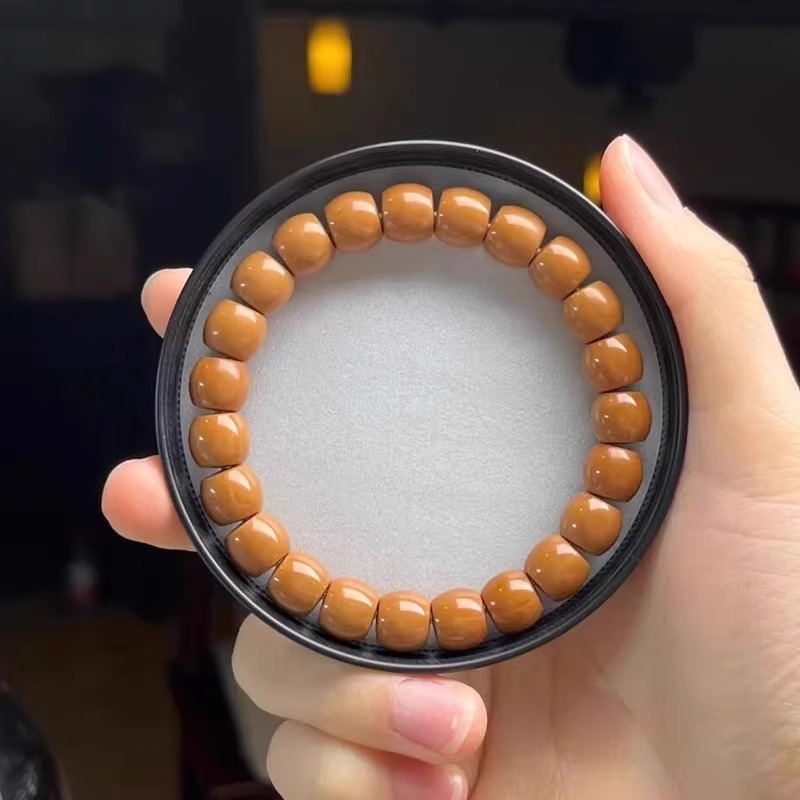 男性用の古いスタイルのモンキーヘッドブレスレット、丸いストレートカット、彫刻された手でひねったクルミの単円、女性用の仏陀ビーズブレスレット、工場直送|undefined